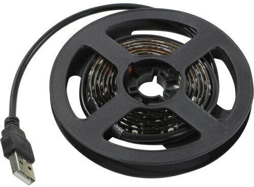 Лента Lamper LED с USB коннектором 5 В, 8 мм, IP65, SMD 2835, 60 LED/m, цвет свечения синий - фото №2
