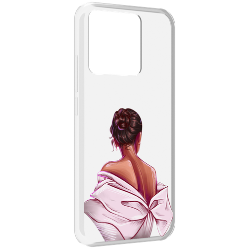 Чехол MyPads девушка-со-спины женский для Xiaomi Redmi 10A задняя-панель-накладка-бампер