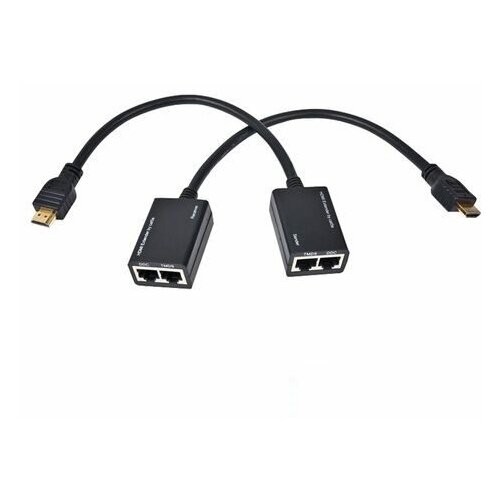 Кабель-удлинитель HDMI-2RJ45, 0,3 м, CABLEXPERT, для подключения устройств с HDMI ч/з RJ45, DEX-HDMI-01 511943 удлинитель по витой паре hdmi