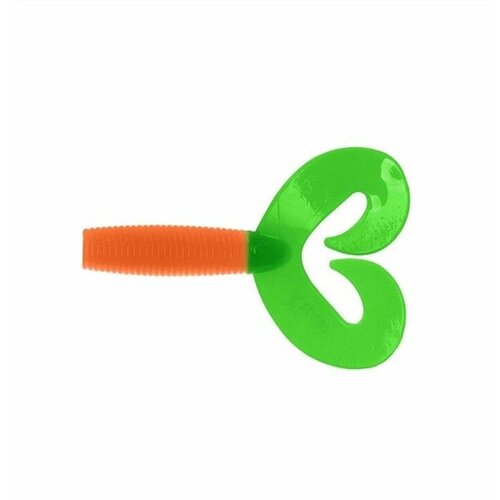 Твистер / мягкая приманка Helios Credo Double Tail Orange & Green, 9 см, 5 шт. (HS 28 025)