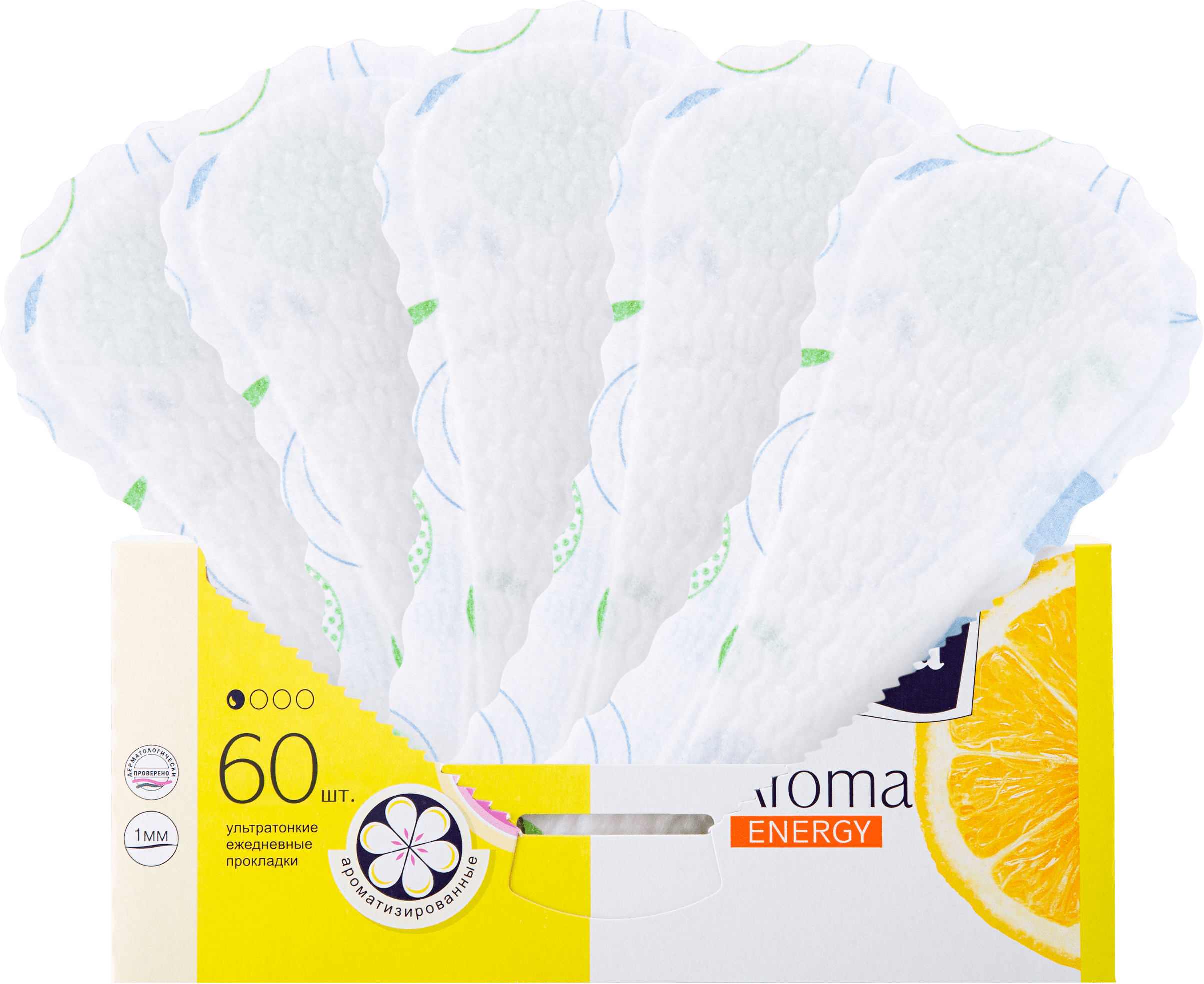 Ежедневные ультратонкие прокладки Bella PANTY Aroma Energy, 60 шт