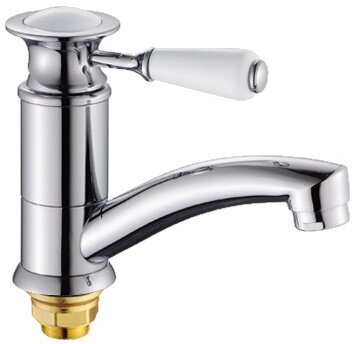 фото Смеситель на раковину Potato P4517-2 поворотный излив, картридж 35 мм, хром, крепление гайка