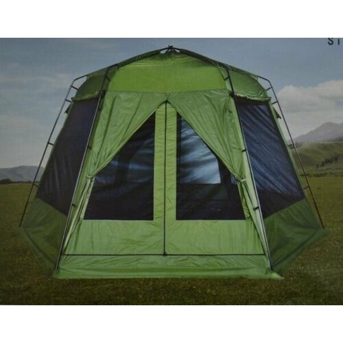 Шатер шестиугольный с полом 3046 (4.2х3.5.2.35) зеленый