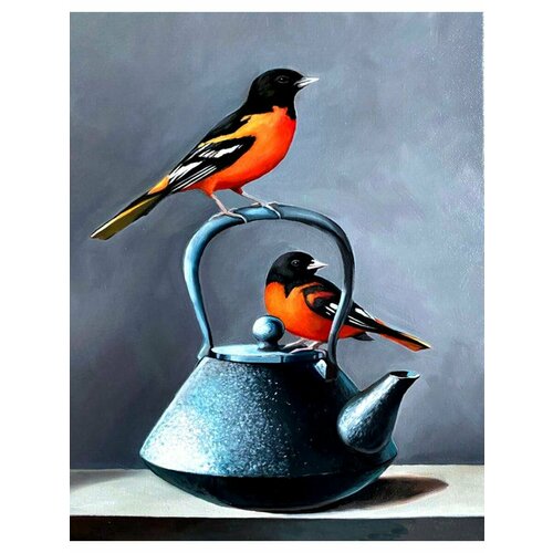 Картина по номерам Птички на чайнике 40х50 см АртТойс