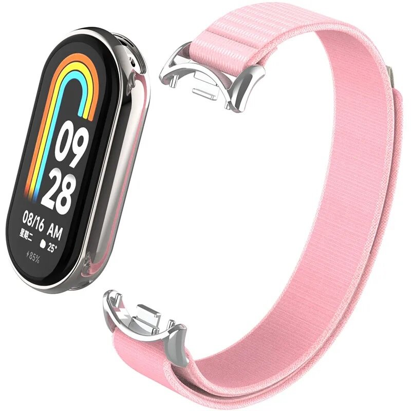 Ремешок для Xiaomi Mi Band 8, Mi Band 9 и Mi Band 10, нейлоновый , на липучке — фото 1
