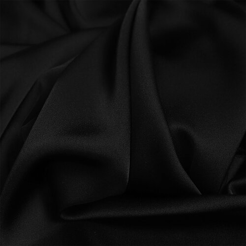 Ткань Шелк Армани черный шир.150см, 90г/м2