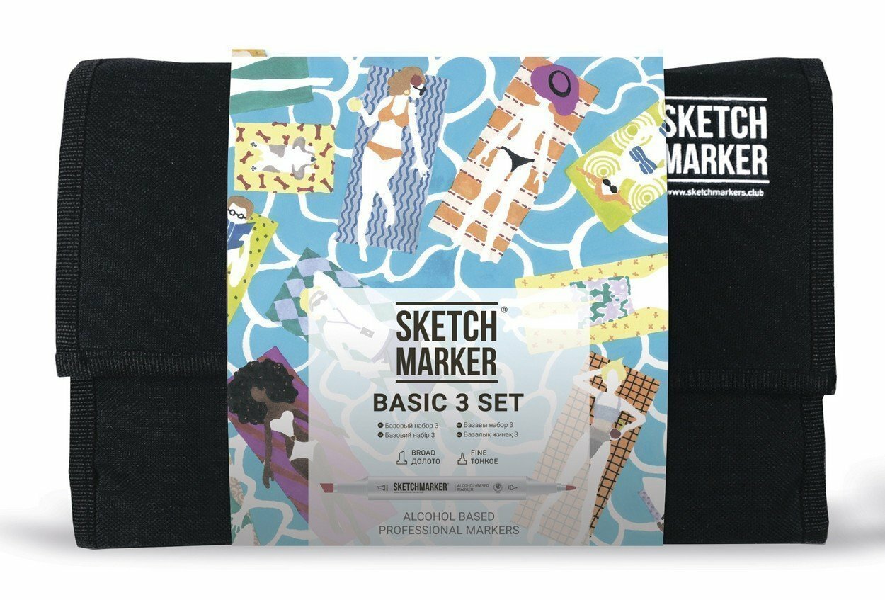 Набор маркеров Sketchmarker Basic 3 set 24 Базовые оттенки сет 3 (24 маркера + сумка органайзер) - фото №9