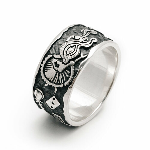 Кольцо Яхонт, серебро, 925 проба, размер 16 шкатулка бабочка с чернением серебро 925