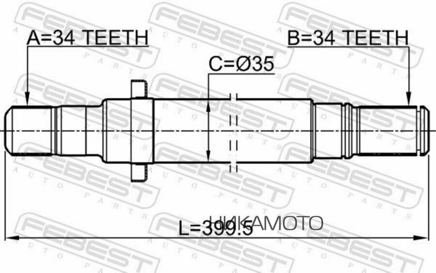 FEBEST 1812-ZAFCRH Полуось правая 34x400x34 1812-ZAFCRH