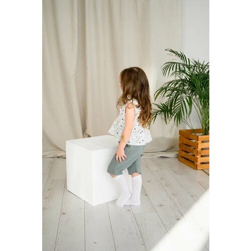 фото Блуза для девочек, хлопок, муслин, на кнопках, без рукава, размер 86, белый муслиника