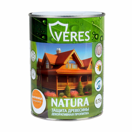 Декоративная пропитка для дерева Veres Natura, полуматовая, 0,75 л, калужница