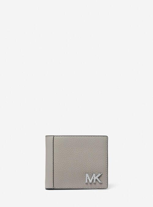 Кошелек MICHAEL KORS, натуральная кожа, зернистая фактура, без застежки, 2 отделения для банкнот, отделение для карт, серый
