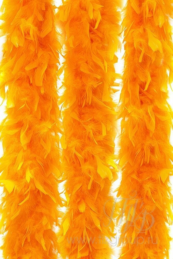 Боа оранжевое / Боа из перьев петуха / шарф / шарф из перьев / карнавал