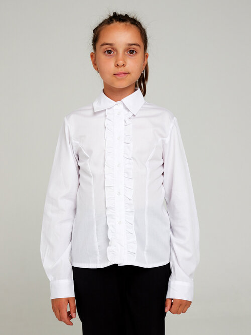 Школьная блуза KupiFartuk, размер 128, белый
