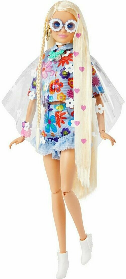 Кукла для девочки Барби Экстра с цветочным принтом