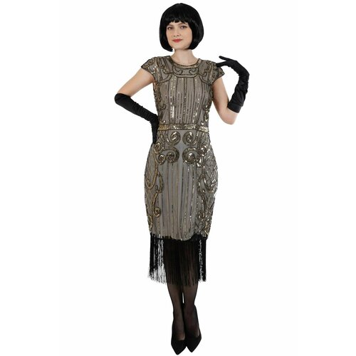 фото Платье театр имперских зрелищ, размер 46, серый, золотой