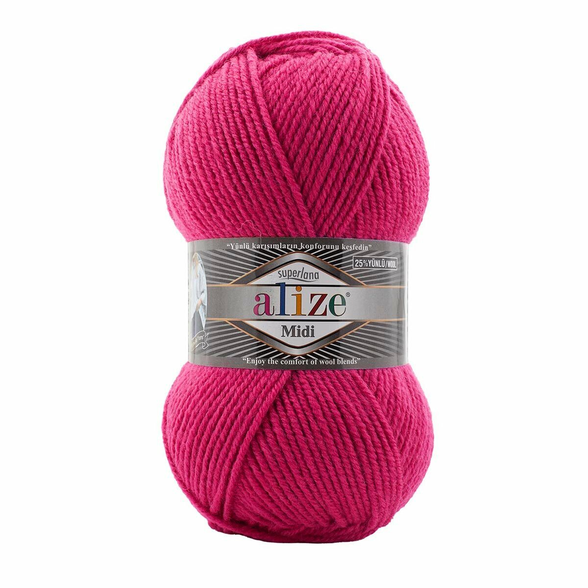 Пряжа Alize Superlana Midi 798 бугенвиллия, 100 г, 170 м, 5 штук