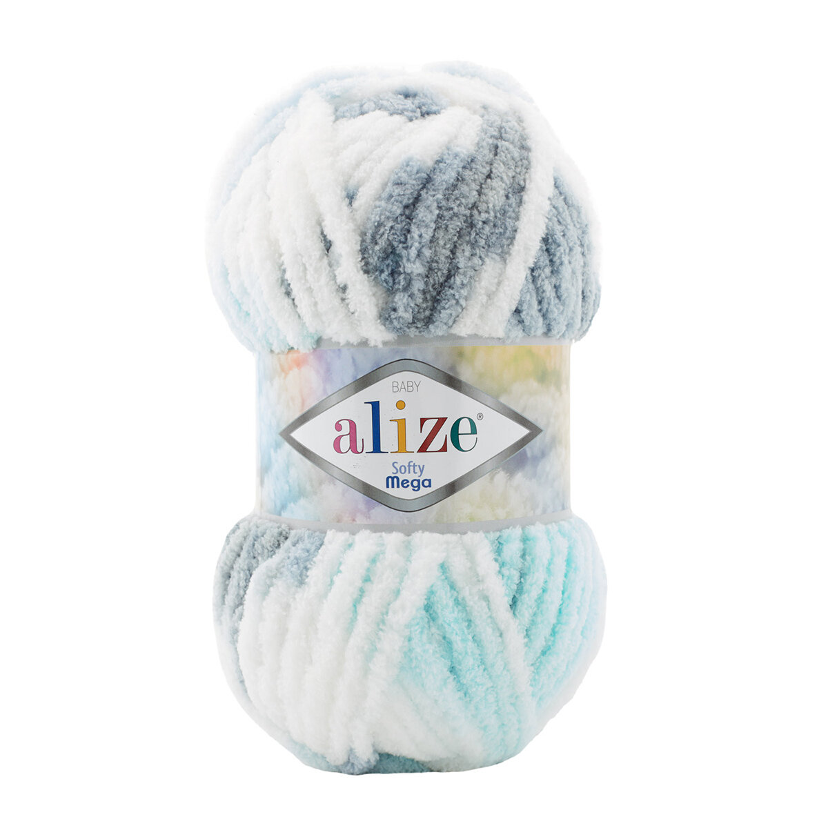 Пряжа Softy mega, Alize, принт - 5939, 100% микрополиэстер, 5 мотков, 100 г., 70 м.
