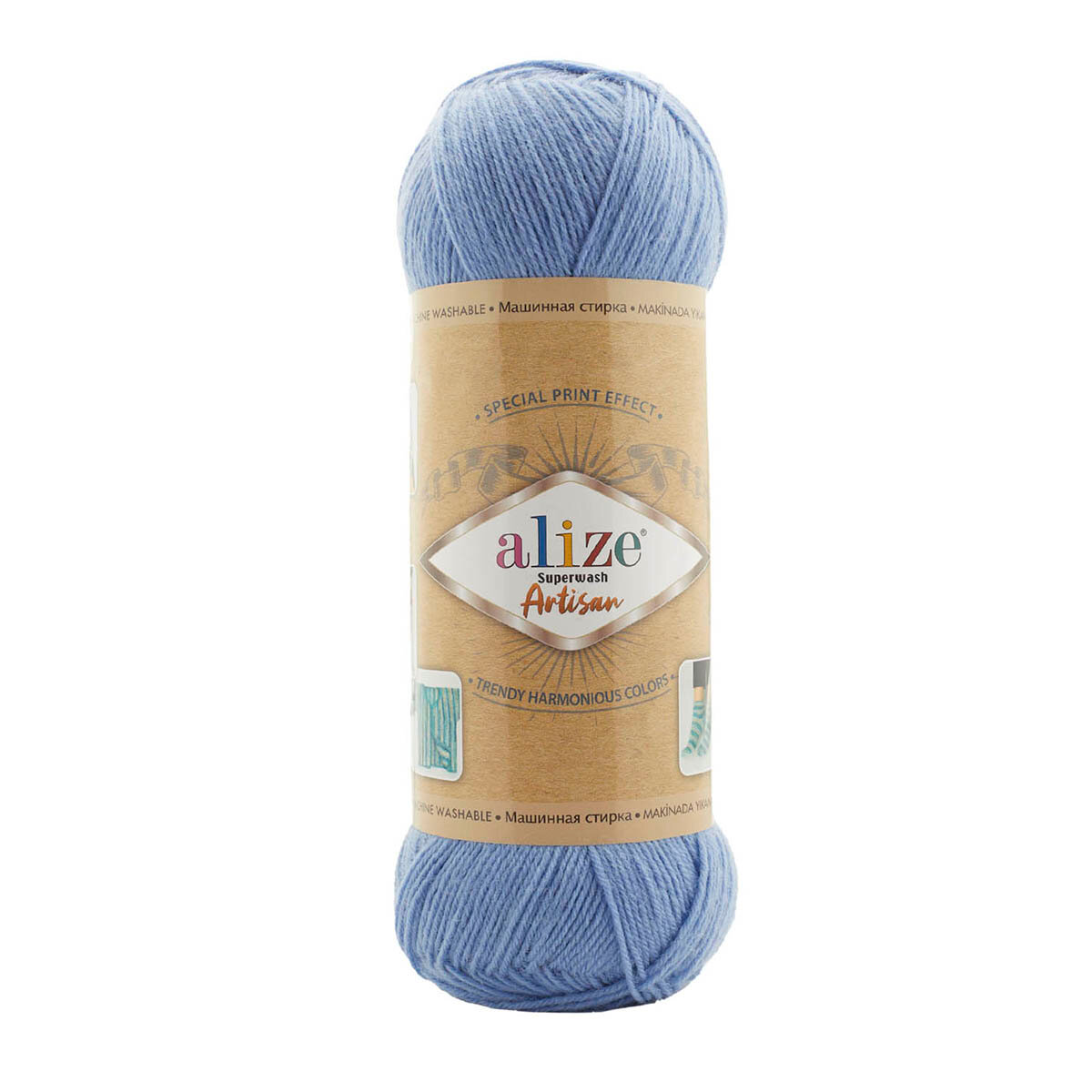 Пряжа Alize Superwash Artisan голубой (432), 75%шерсть/25%полиамид, 420м, 100г, 2шт