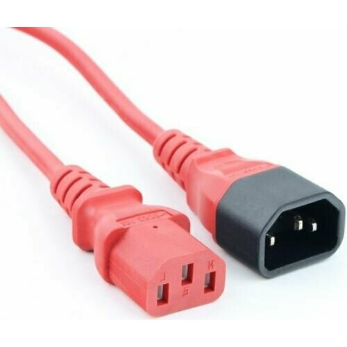 Кабель питания Filum FL-PC-C13/C14-C1-0.5-R D ПВС-АП 3x1.0 С13 - C14, 220/250В, 10А, красный, 0.5м