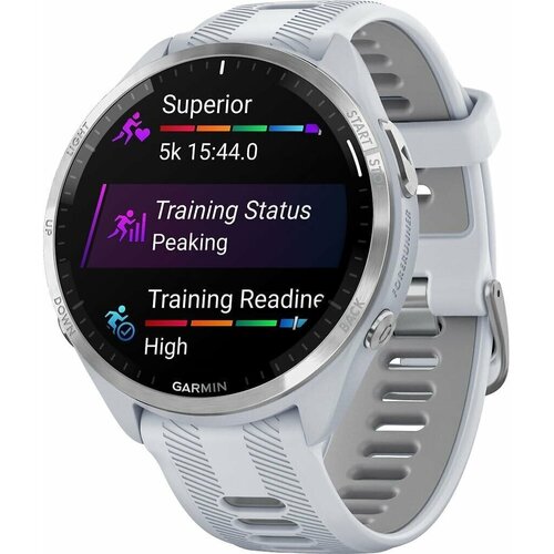 Умные часы Garmin Forerunner 965 (Цвет: White) умные часы forerunner 965 черные темно серый dlc титановый безель с желто черным ремешком