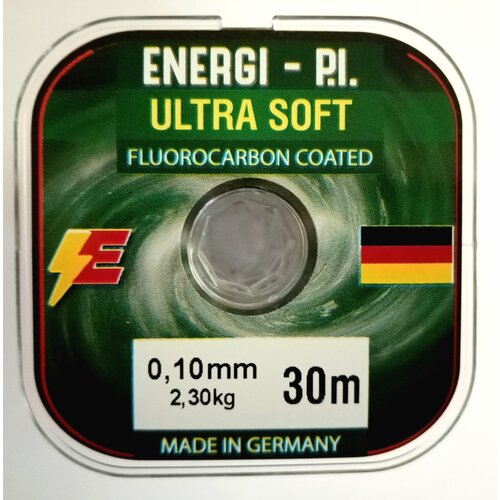 леска energi p i fluorocarbon 100% флюрокарбон 30m 0 17 mm Леска рыболовная, монофильная ULTRA SOFT Fluorocarbon coated, 30 м; 0.10 мм ENERGI-P. I.