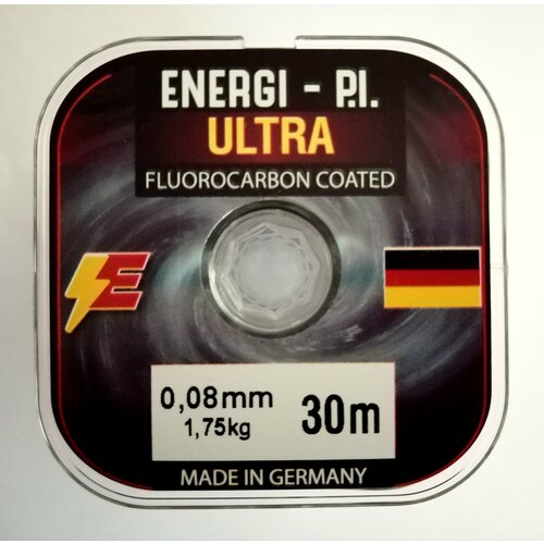 леска energi p i fluorocarbon 100% флюрокарбон 30m 0 17 mm Леска рыболовная, монофильная ULTRA Fluorocarbon coated, 30 м; 0.08 мм ENERGI-P. I.