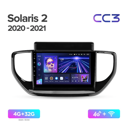 Магнитола Teyes CC3 4/32 Хендай Солярис 2 рестайлинг For Hyundai Solaris 2 2020 - 2021
