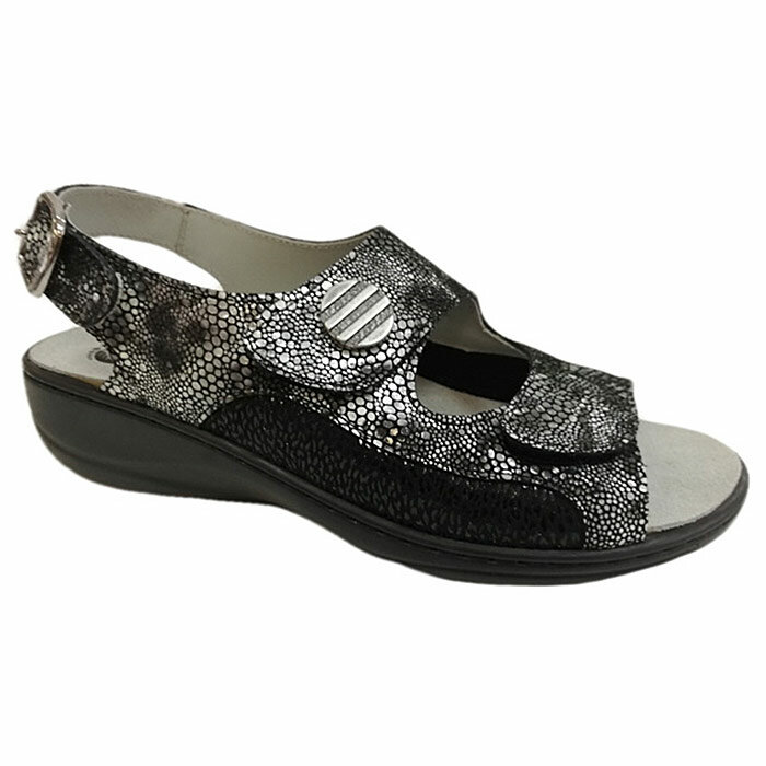 Обувь MUBB женская (сандали) арт.945S-22-2 черный принт "серебро"/черный (black) р.40