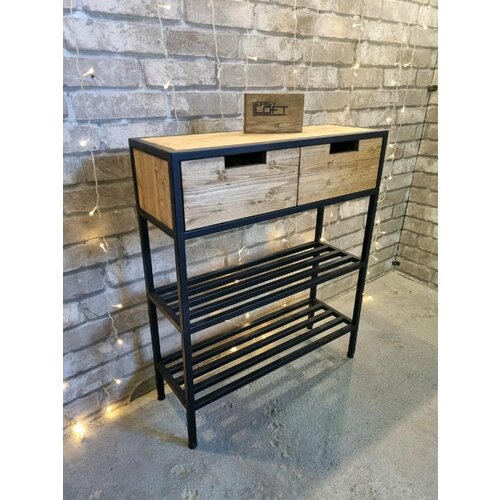 Консоль в стиле лофт с ящиками, обувница