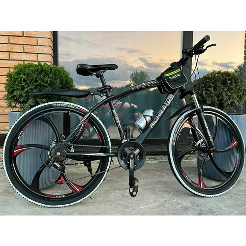 Велосипед Richiesto горный на литых дисках 26 колёс Облегченная сталь Рама 19 Взрослый Подростковый Спортивный чёрный с белым 2550000₽