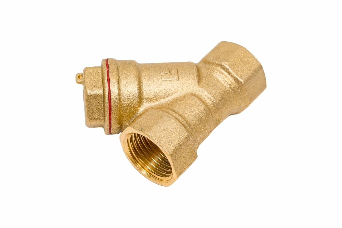 фото STI Фильтр сетчатый латунный У-образный Ду15 Ру20 муфтовый уплотнение паронит D260-00673