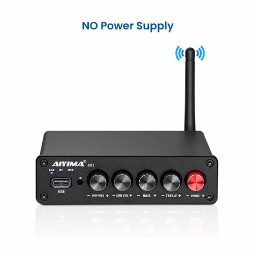 Aiyima Audio B01 Bluetooth Усилитель сабвуфера 100 Вт, no power plug