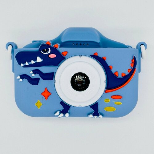 Детский цифровой фотоаппарат с селфи камерой и головоломкой для девочки, мальчика, игрушечная фотокамера для детей ударопрочная 1080p Full-HD, Динозавр для ребенка