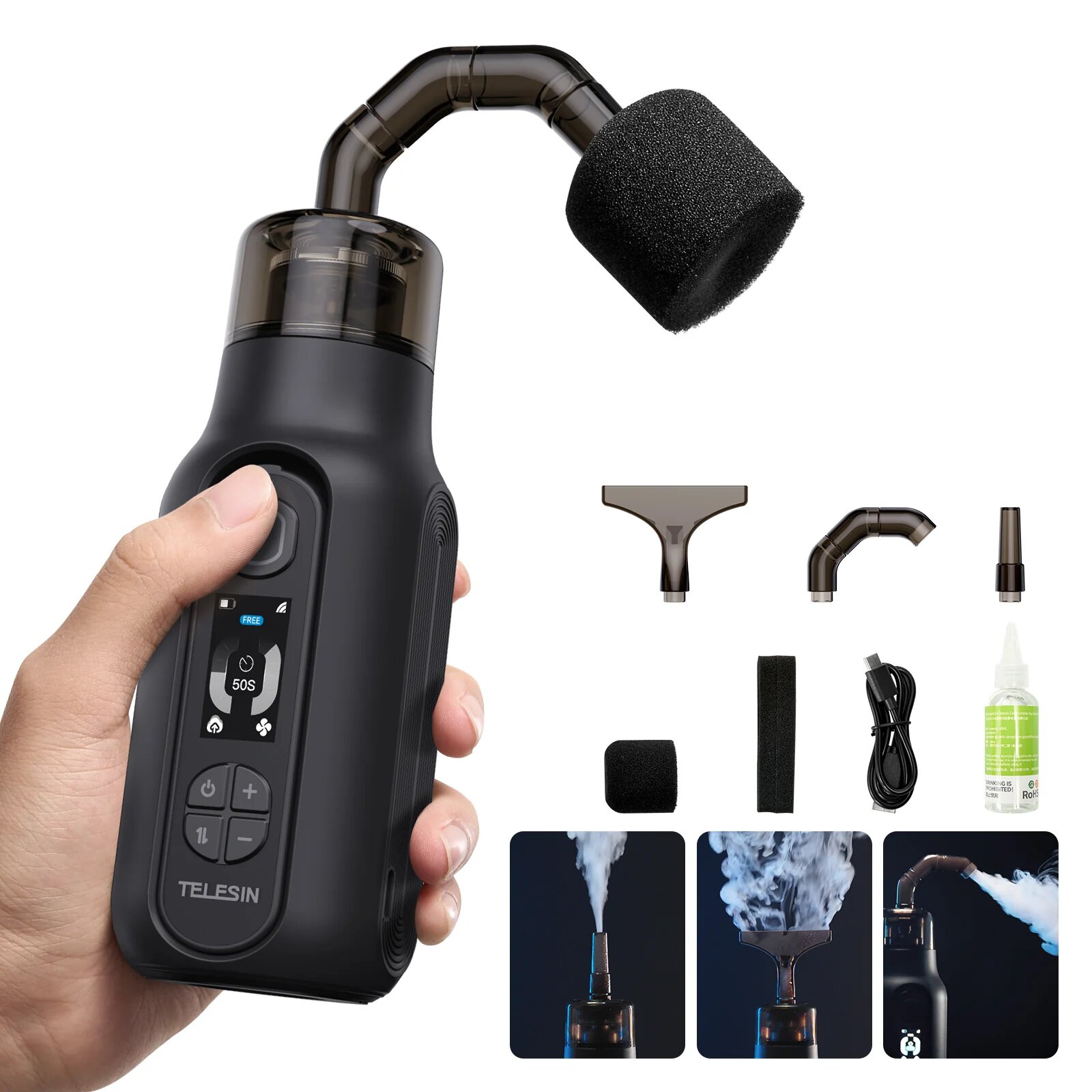 Портативный генератор дыма Telesin, дым машина с дистанционным управлением, дымогенератор S5-TFM-01 — фото 1