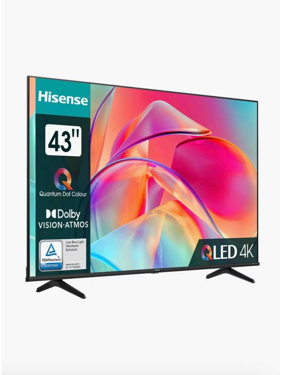 Телевизор Hisense 43E7NQ, Qled, Ростест, Официальная гарантия производителя в России 1 год — фото 1