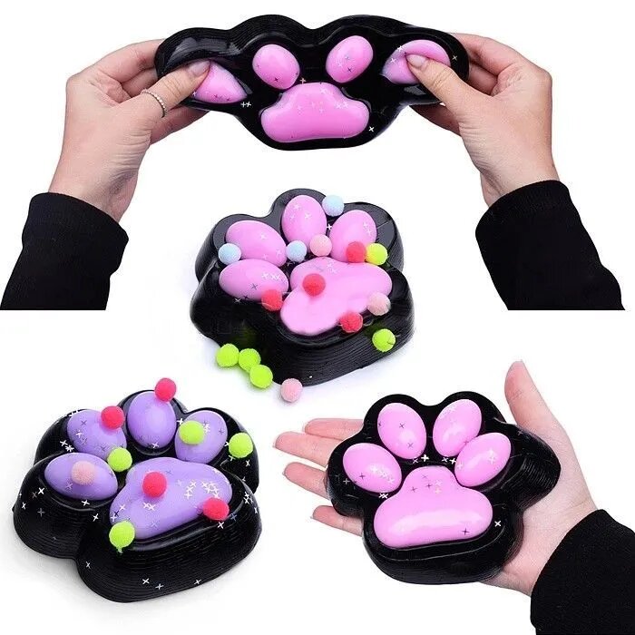 Игрушка - Антистресс"Таба Лапка" с мерцающими звёздочками 00-5334