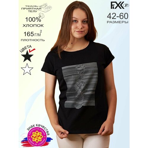 фото Футболка fixxselfixx, размер 50, черный