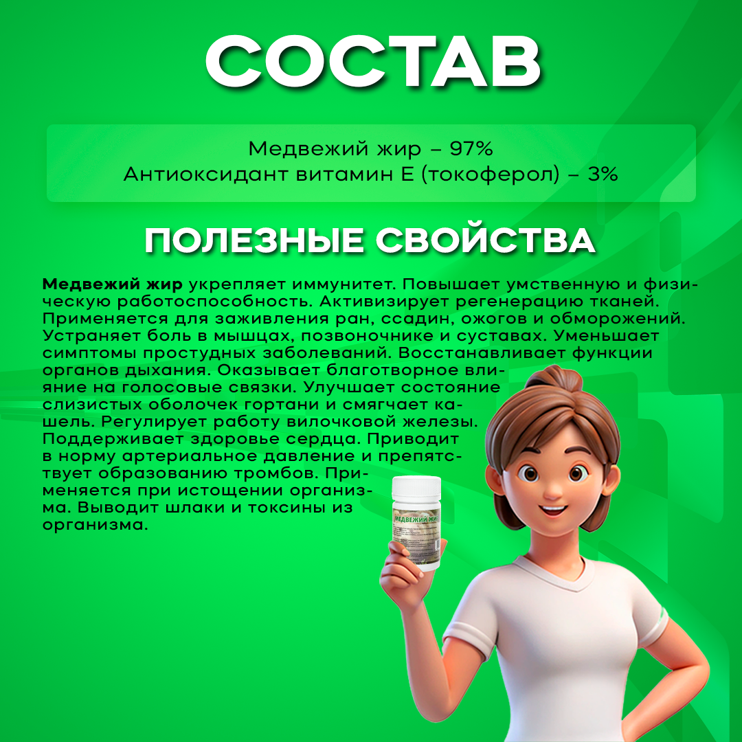 Косметика С Лечебным Эффектом Медвежий жир Мелмур, 60 г