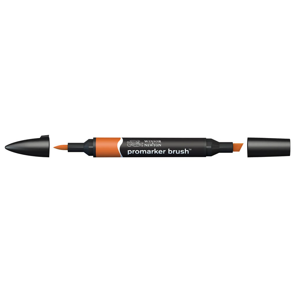 Маркер-кисть двухсторонний Winsor&Newton "Promarker Brush", спиртовой, скошенный/кисть, коричневое седло, 204332