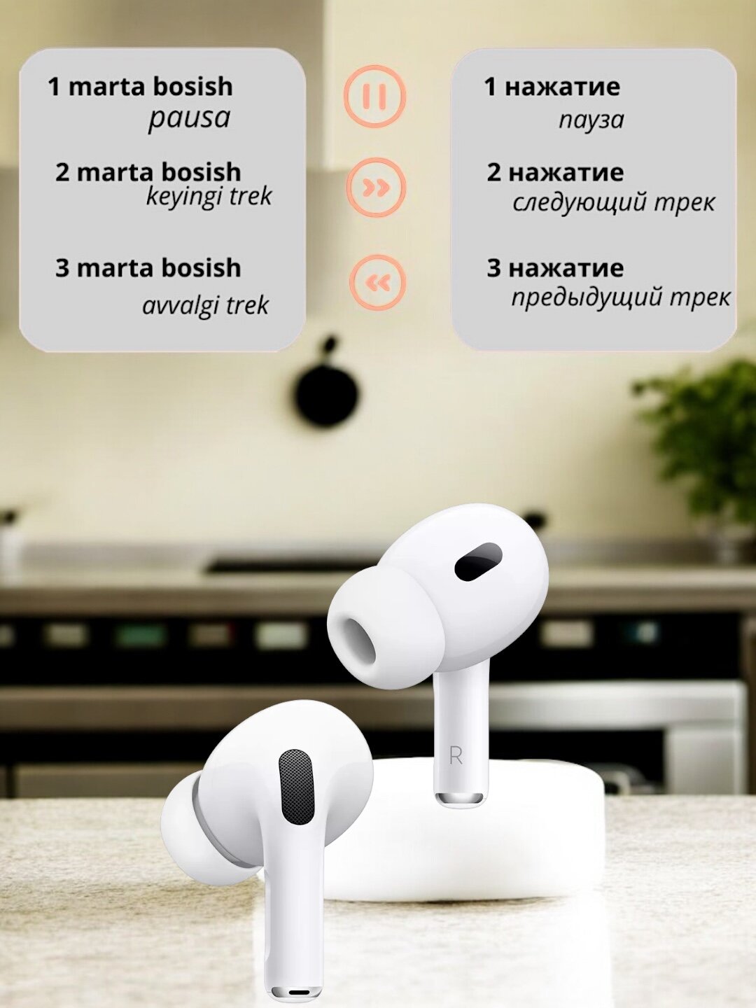 Беспроводные наушники Pro, Pro 2 сенсорный управление Bluetooth 5.0 1+1 — фото 1