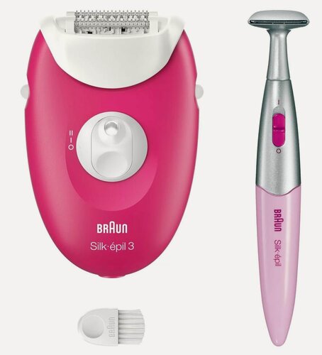 Изображение товара Эпилятор Braun Silk-Epil 3 SE3202, массажер и подсветка, розовый