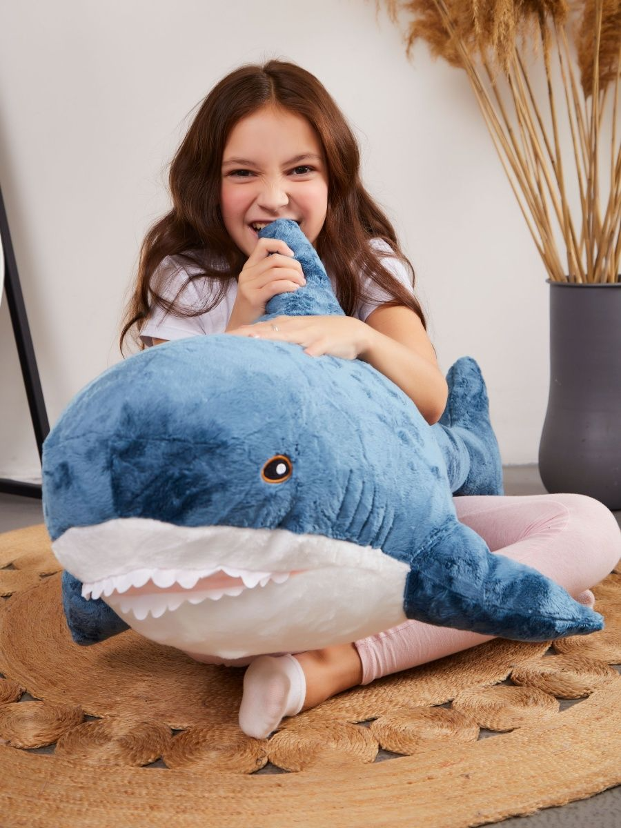 Мягкая игрушка акула 140см подарок внутри/ синяя акула/ игрушка-подушка/ плюшевая игрушка