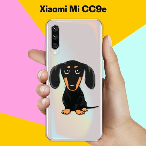 Силиконовый чехол Черная Такса на Xiaomi Mi CC9e силиконовый чехол любимая такса на xiaomi mi 10