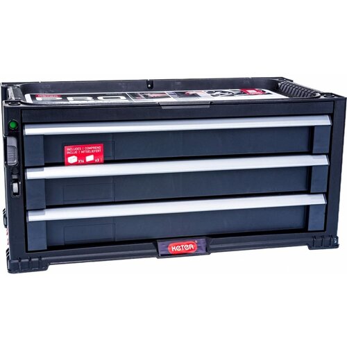 Keter Ящик для инструментов 3 DRAWERS TOOL CHEST SYSTEM(Блок из 3 секций) 17199302 litem up system multi box 9 drawers grey