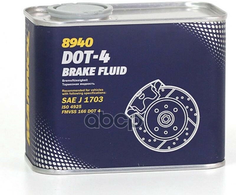 Тормозная Жидкость Dot-4 Brake Fluid 490G MANNOL арт. 8940