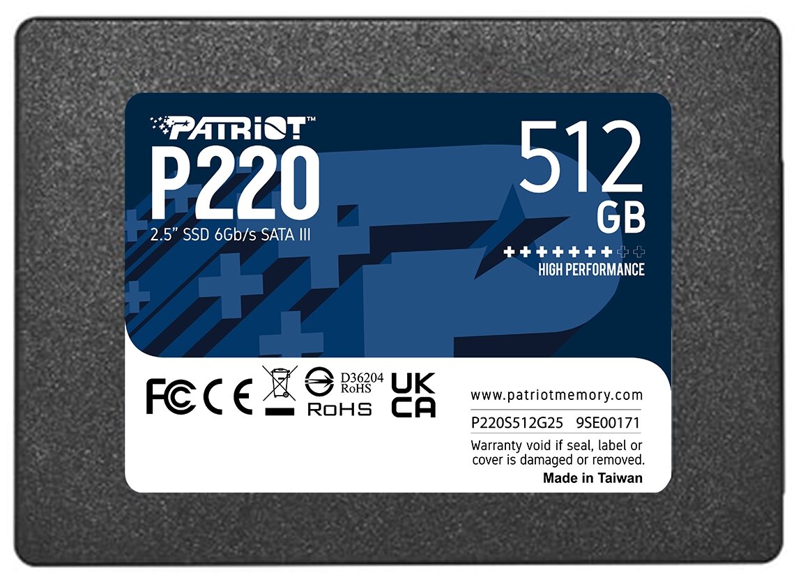 Твердотельный накопитель Patriot Memory P220 512 ГБ SATA P220S512G25