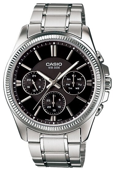 Наручные часы CASIO MTP-1375D-1A, серебряный, черный