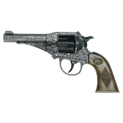 Игрушка Револьвер Edison Giocattoli Western Deluxe Sterling Antik (220/96), 17.5 см, серый/коричневый