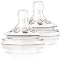 Соска Philips AVENT Natural силиконовая 1м+ 2шт. SCF652/27 бесцветный